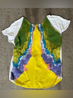 tibi New York Calla Lilly Watercolor T-Shirt with semi open back, SOLD OUT